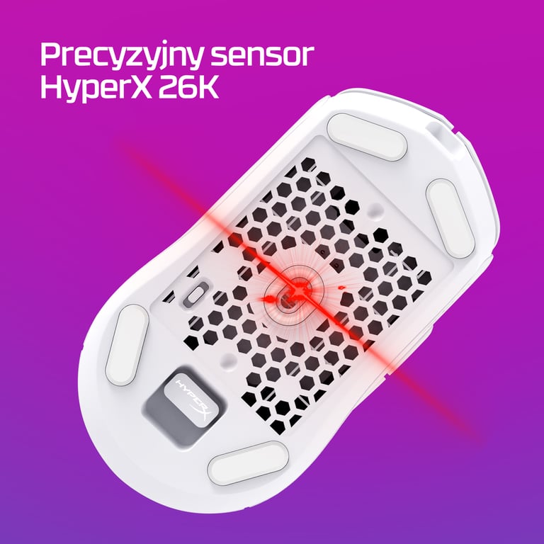 HyperX Pulsefire Haste 2 — bezprzewodowa mysz dla graczy (biała)