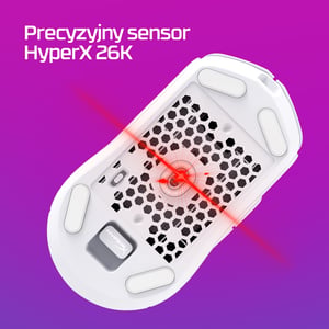 HyperX Pulsefire Haste 2 — bezprzewodowa mysz dla graczy (biała)