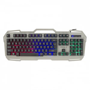 White Shark Viking-2 klawiatura Gaming USB AZERTY Belgijski Czarny, Srebrny