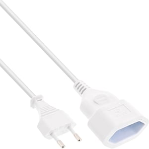 InLine 16680W kabel zasilające Biały 0,2 m CEE7/16