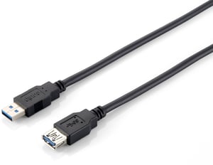 Equip 128398 USB-kabel USB 3.2 Gen 1 (3.1 Gen 1) 2 m USB A Svart