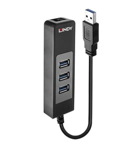 Lindy 43176 USB 3.2 Gen 1 (3.1 Gen 1) Typ-A-Hubs und -Konzentratoren, 5000 Mbit/s, schwarz