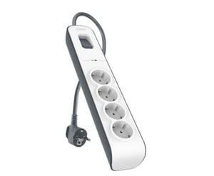 Belkin BSV400VF2M Surge Protector, White, 4 x AC Outlets, 2 m