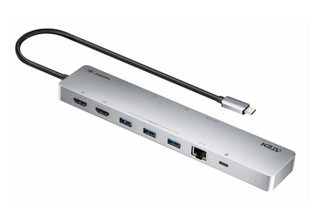 ATEN UH3240-AT stacja dokująca Przewodowa USB Type-C Srebrny
