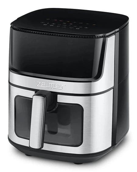 Zelmer ZAF8650 Pojedyńczy 6,5 l Autonomiczny 2000 W Frytkownica na gorące powietrze Czarny, Srebrny, Przezroczysty