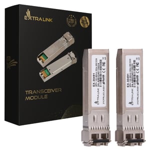Extralink SFP+ 10G 2-pack | SFP+-modul | 10 Gbps, 850 nm, 300 m, multimode (EX.30491) nätverksmodul