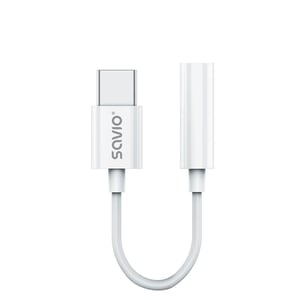 Savio AK-51 Audiokabel 0,11 m, 3,5 mm, USB Typ C, Weiß