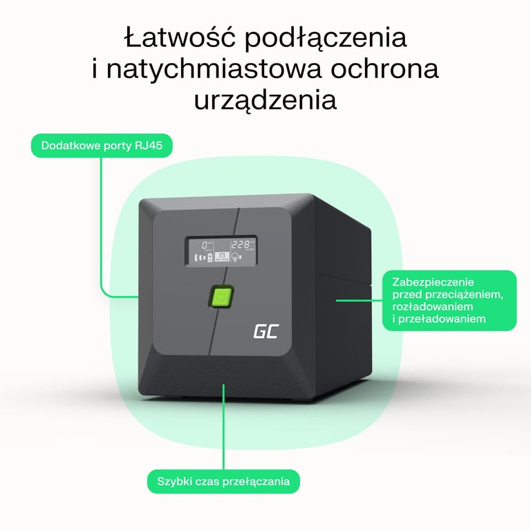 Green Cell UPS POWERPROOF 360W/650VA MODYFIKOWANA SINUSOIDA