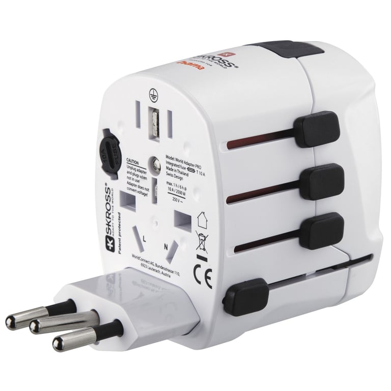 Hama World Travel Pro adapter wtyczek zasilających Uniwersalne Biały