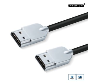 Microconnect HDMISUPERSLIM2M 2-meter HDMI cable, HDMI Type A (Standard), Black, Metallic