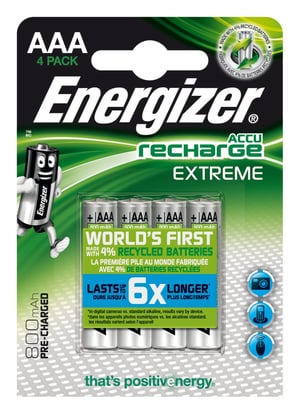 Energizer Accu Recharge Extreme 800 AAA BP4 Bateria do ponownego naładowania Niklowo-metalowo-wodorkowa (NiMH)