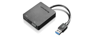 Lenovo Universal USB 3.0 to VGA/HDMI External Graphics Card (USB), Black
