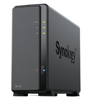 Synology DiskStation DS124 serwer danych NAS Desktop Realtek RTD1619B 1 GB DDR4 0 TB DiskStation Manager Svart