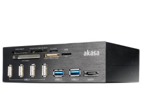 Akasa InterConnect Pro USB 2.0/eSATA-Kartenlesegerät, schwarz
