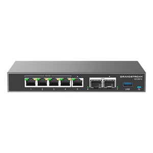 Grandstream Networks GCC6010 Gigabit-Ethernet-Switch (10/100/1000) mit PoE-Unterstützung, schwarz, silber