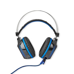 Nedis GHST500BK Headphones/Headset, Wired, Headband, Gaming, USB Type-A, Black, Blue