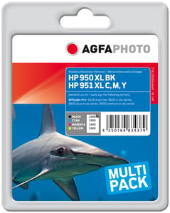 AgfaPhoto APHP950SETXLC Tintenpatrone, 2 Stück: Schwarz, Cyan, Magenta, Gelb