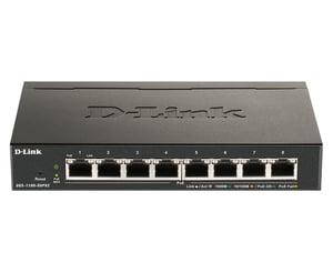 D-Link DGS-1100-08PV2/B Zarządzany L2/L3 Gigabit Ethernet (10/100/1000) Obsługa PoE Czarny