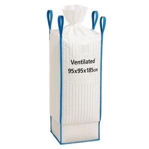 Extralink BIG BAG VENTILATED 95X95X185CM 1200KG WITH HOPPER 1680 l 1 pc. White