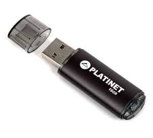 Platinet PMFE16B USB-Stick 16 GB, USB Typ A 2.0, schwarz