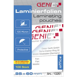 Genie 10261 folia do laminowania 100 szt.