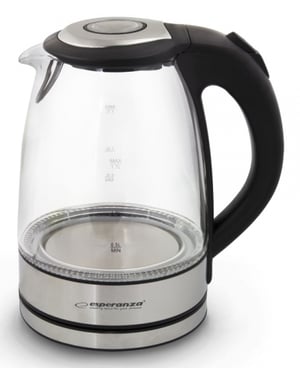 Esperanza EKK012 czajnik elektryczny 1,7 l 2200 W Black, Gray, Transparent