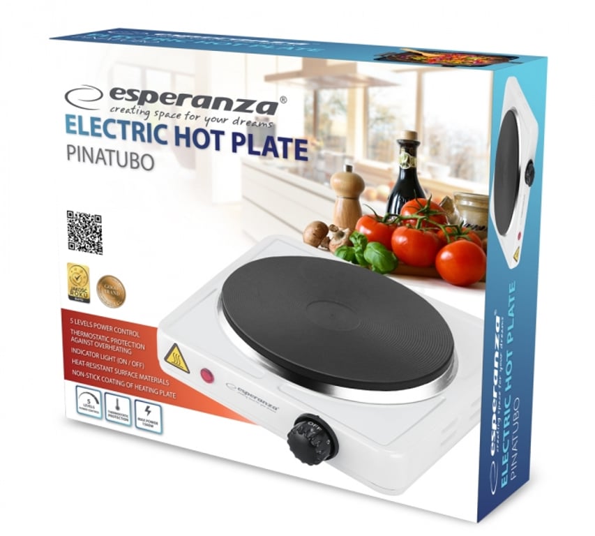 Esperanza EKH002W płyta kuchenna Biały Blat Płyta uszczelniona 1 stref(y)