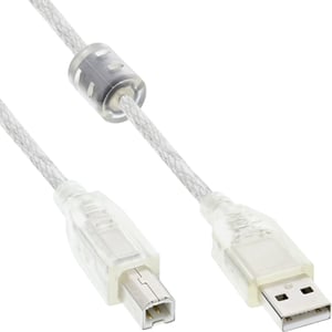 InLine 34535 kabel USB 3 m USB A USB B 0,48 Gbit/s Przezroczysty