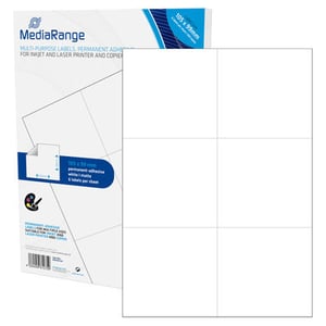 MediaRange MRINK144 självhäftande etiketter, permanent, vita, 300 st.