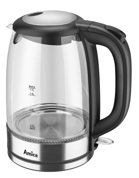 Amica KD 2050G czajnik elektryczny 1,7 l 2200 W Czarny, Przezroczysty