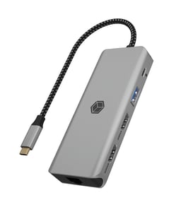 ICY BOX IB-DK4012-CPD Kabelansluten USB 3.2 Gen 1 (3.1 Gen 1) Type-C Antracit, Svart