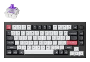 Keychron Q1 HE klawiatura Uniwersalne USB + RF Wireless + Bluetooth Czarny, Szary