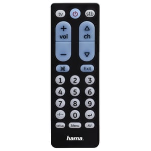 Hama 00040072 Infrarot-Fernbedienung für Set-Top-Boxen und Fernseher. Tasten drücken