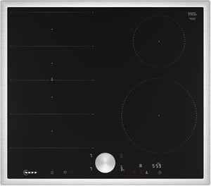Neff T66STE4L0 Cooktop Black, Stainless Steel Built-in 60 cm Induction Cooktop with 4 cooking zones