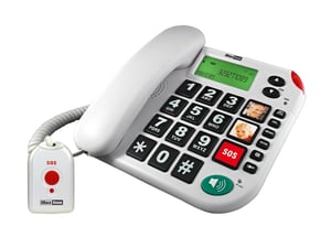 MaxCom KXT481 SOS telefon Telefon analogowy Nazwa i identyfikacja dzwoniącego Biały