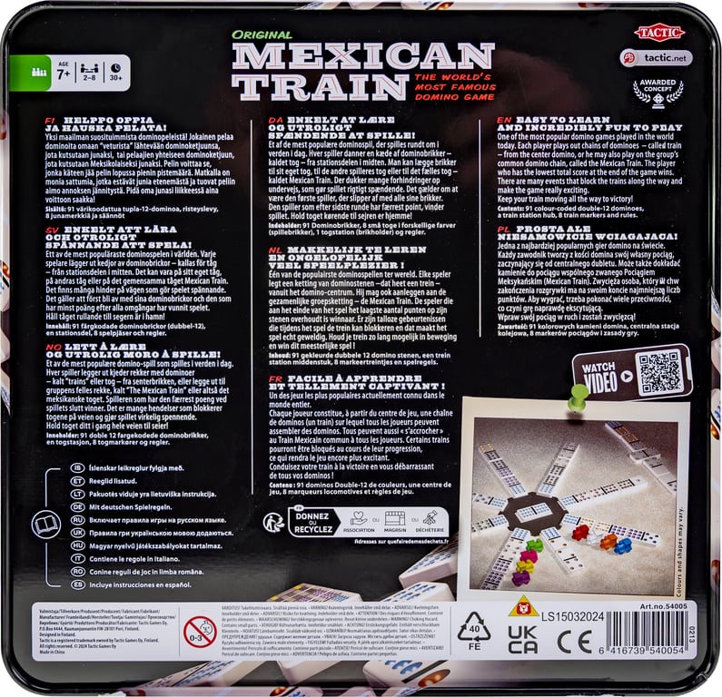 Tactic Mexican Train Tin Box