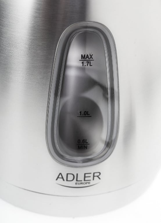 Adler AD1223 czajnik elektryczny 1,7 l 2000 W Czarny, Stal nierdzewna