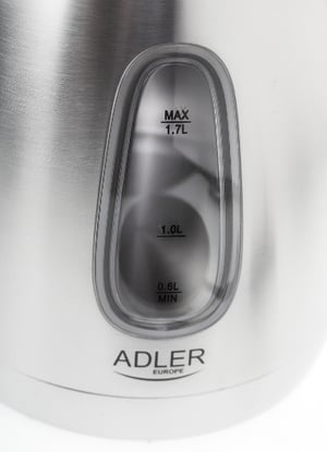 Adler AD1223 czajnik elektryczny 1,7 l 2000 W Czarny, Stal nierdzewna