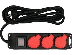 Yato YT-81240 grenuttag 3 m 3 x nätuttag Inomhus/Utomhus Svart, Röd