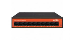 Wi-Tek WI-PS308GH V2 przełącznik sieciowy Gigabit Ethernet (10/100/1000) Obsługa PoE Czarny, Pomarańczowy