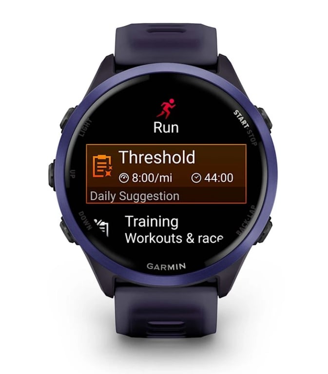 фото Смарт-годинник Garmin Forerunner 570 47mm Indigo Aluminium w. Translucent Imperial Purple/Indigo Band (010-02971-02)