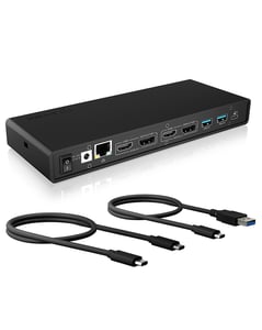 ICY BOX IB-DK2245AC Kabelansluten USB 3.2 Gen 1 (3.1 Gen 1) Type-C Svart