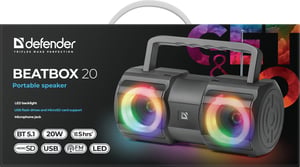 Defender BEATBOX 20 Przenośny głośnik stereo Czarny 20 W