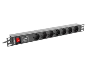Lanberg PDU-07F-0200-BK rozdzielacz zasilania PDU 7 x gniazdo sieciowe 1U Czarny