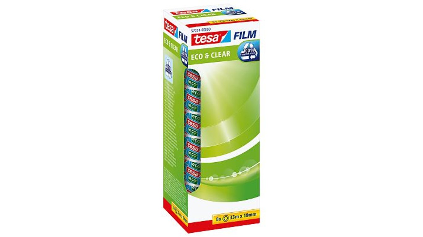 TESA tesafilm® eco & clear 33 m Plastik Przezroczysty 8 szt.