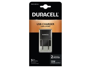 Duracell DRACUSB3-EU Ladegerät für mobile Geräte (Smartphone, Tablet), schwarz, Wechselstrom, für den Innenbereich