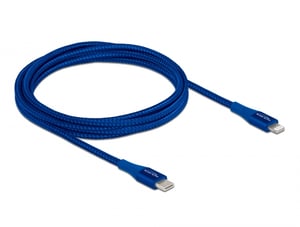 DeLOCK USB Type-C to Lightning Data and Charging Cable for iPhone, iPad, and iPod, Blue, 2 m, MFi