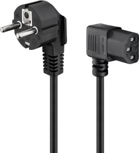 Goobay 93119 Power Cable, Black, 5 m, F-Type IEC C13 Power Plug