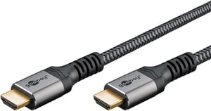 Goobay 65261 kabel HDMI 2 m HDMI Typu A (Standard) Czarny, Srebrny