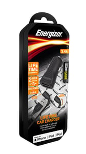 Energizer DC2CLLIM Portable Device Charger, Universal, Black, Automatic Cigarette Lighter